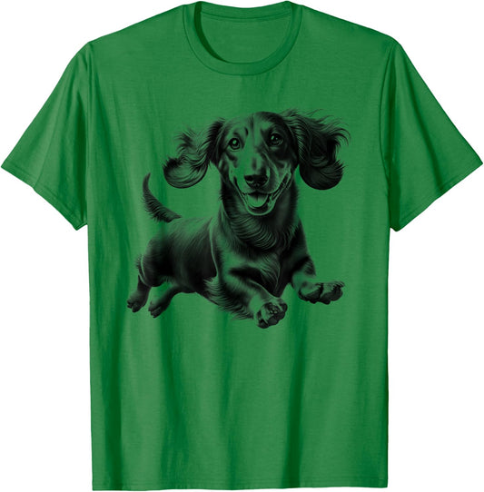 Playful Dachshund Cute Portrait T-Shirt - T-Shirt | Irish Green