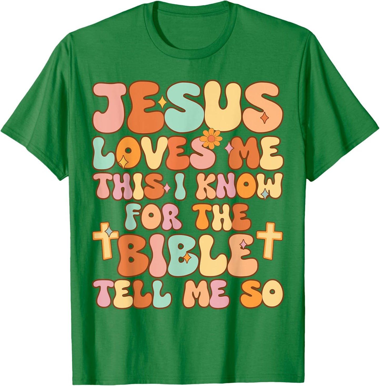 Toddler Jesus Loves Me This I Know Kid Youth Jesus Christian T-Shirt - T-Shirt | Irish Green