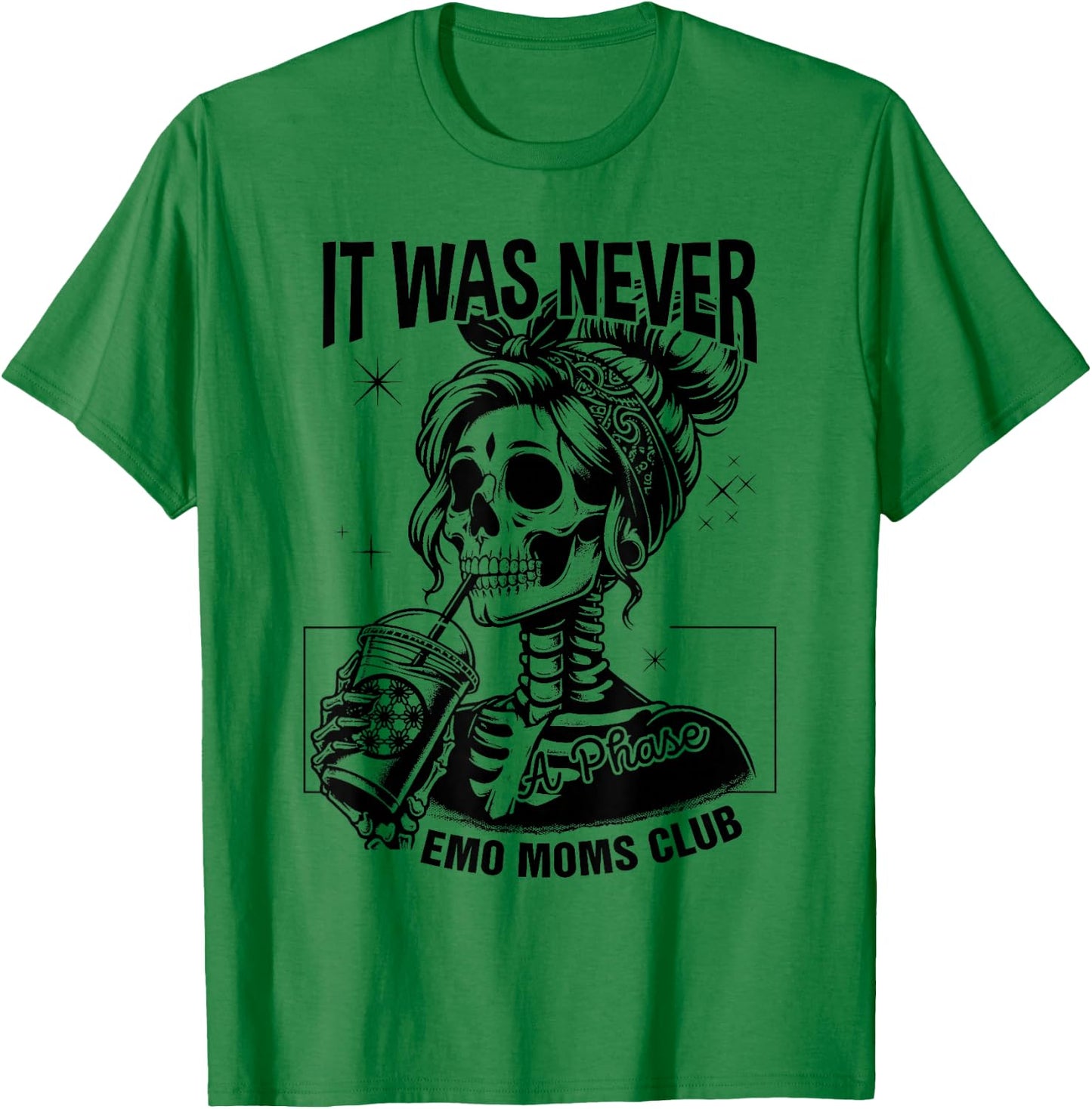 Funny It Was Never A Phase Emo Moms Club Matching T-Shirt - T-Shirt | Irish Green