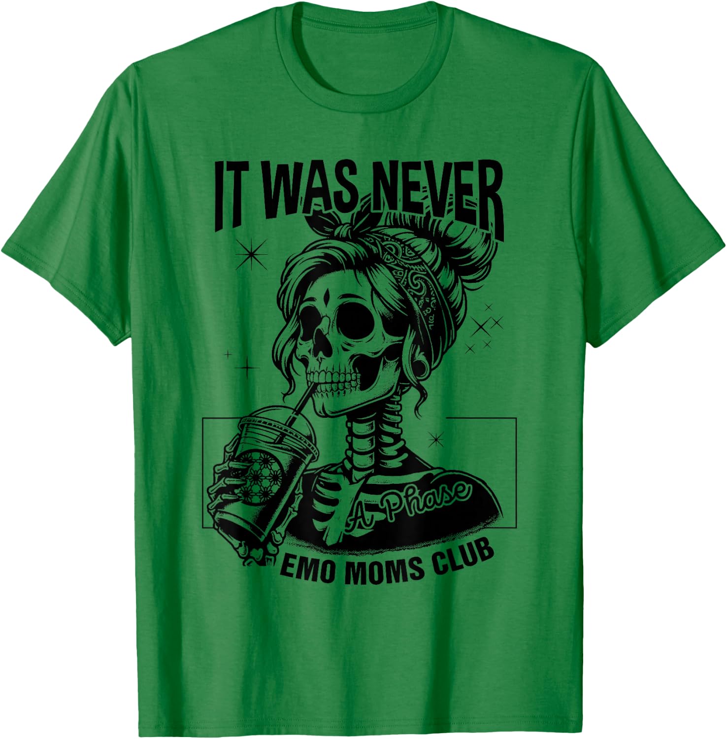 Funny It Was Never A Phase Emo Moms Club Matching T-Shirt - T-Shirt | Irish Green