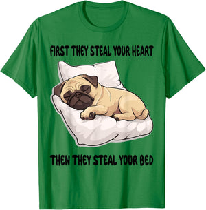 Pug Sleeping Pajamas Nightgown T-Shirt - T-Shirt | Irish Green