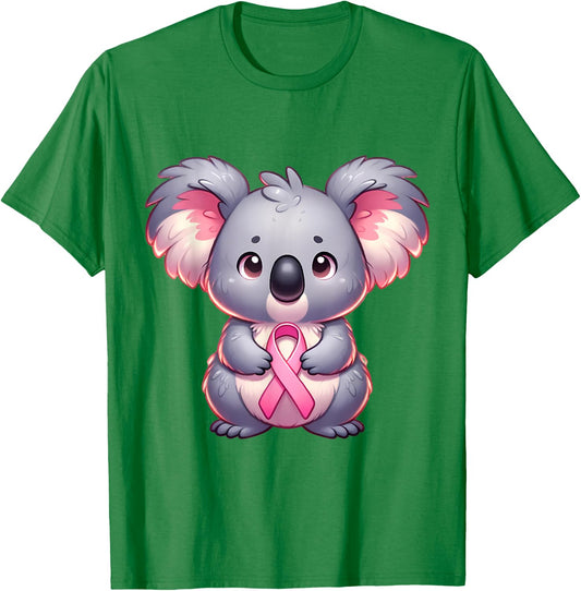 Breast Cancer Awareness Cute Koala Pink Ribbon Animal T-Shirt - T-Shirt | Irish Green