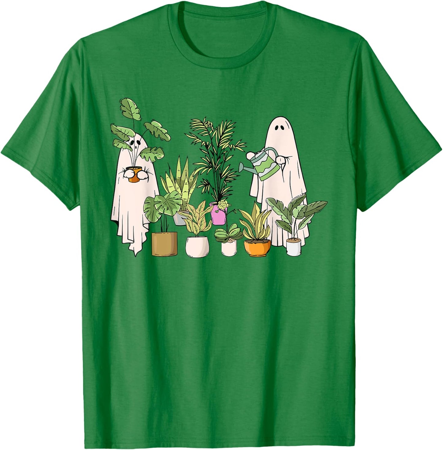 Ghost Plant Lady Halloween Gardening Plant Houseplant Lovers T-Shirt - T-Shirt | Irish Green