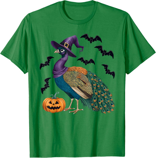Peacock Bird Halloween Costume Pumpkin Bat Witch T-Shirt - T-Shirt | Irish Green