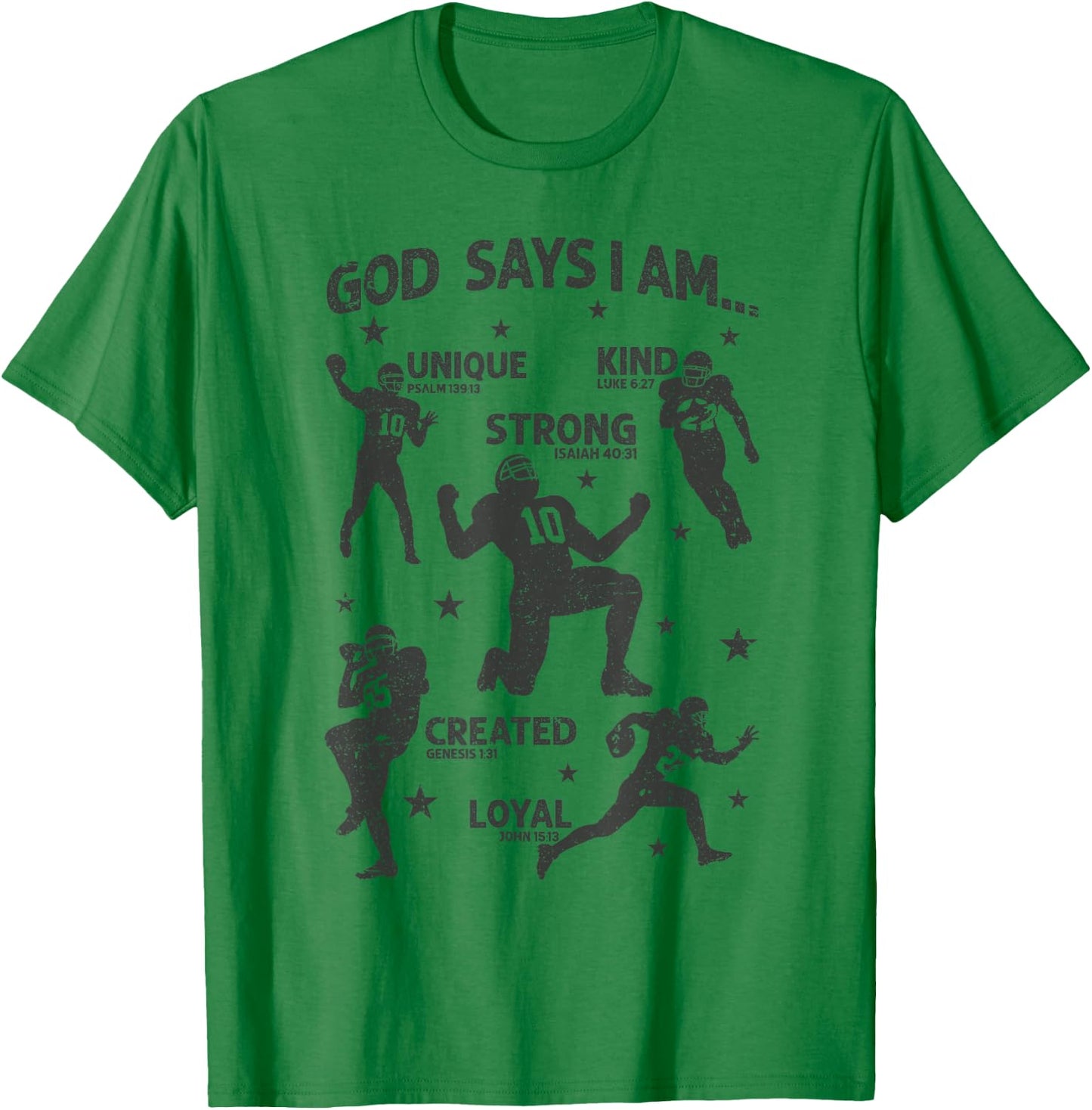God Says I Am American Football Lover Men Women Christian T-Shirt - T-Shirt | Irish Green