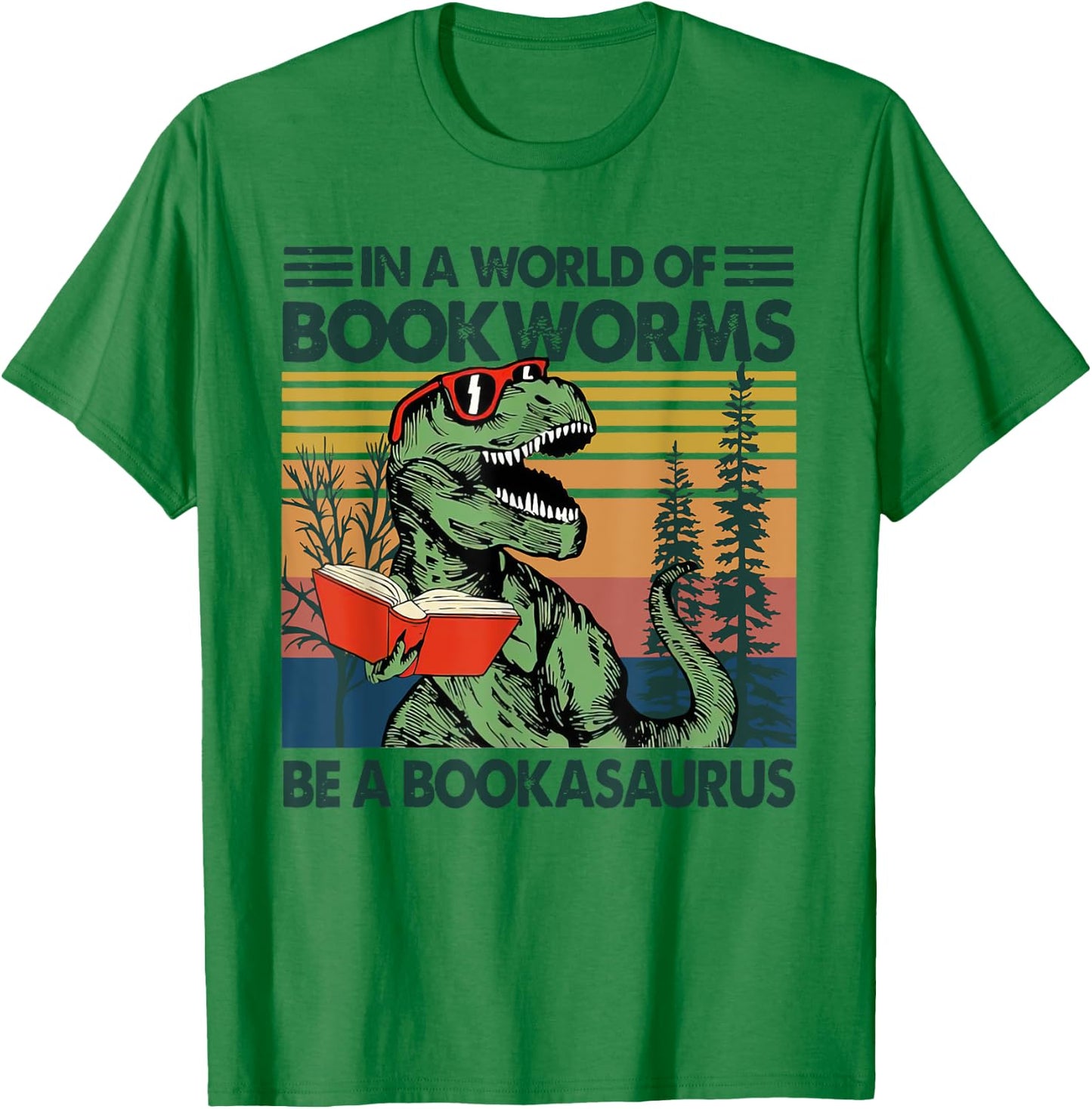 In A World Of BookWorms Be A BookAsaurus Vintage T-Shirt - T-Shirt | Irish Green