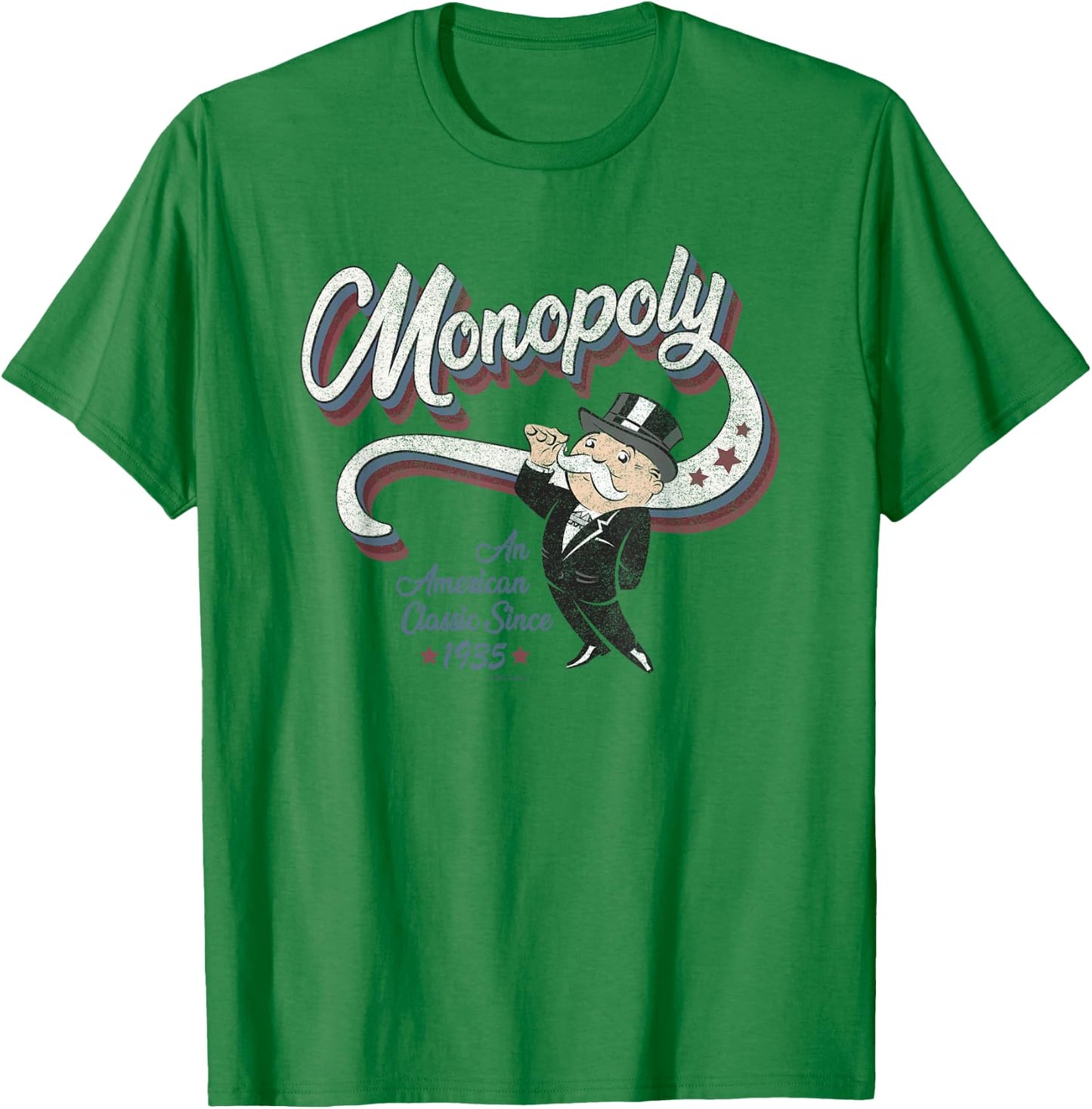 Hasbro Monopoly Americana 3D Logo Monopoly Man Classic T-Shirt - T-Shirt | Irish Green