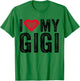 I Love My Gigi Red Heart Grandma Mother's Day Funny Vintage T-Shirt - T-Shirt | Irish Green