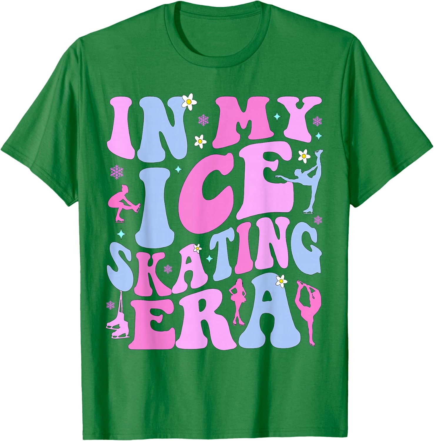 In My Ice Skating Era Figure Hockey Skating Girls Boys Coach T-Shirt - T-Shirt | Irish Green