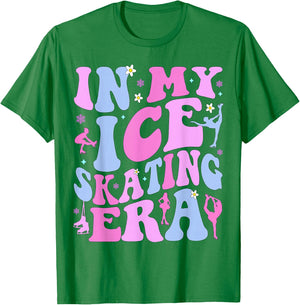 In My Ice Skating Era Figure Hockey Skating Girls Boys Coach T-Shirt - T-Shirt | Irish Green