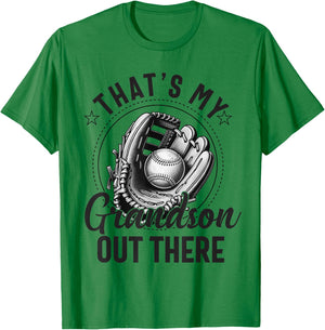 That's My Grandson Out There Baseball Men Grandpa Baseball T-Shirt - T-Shirt | Irish Green