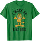 Garfield I Woke Up Like This Distressed Cartoon Cat T-Shirt - T-Shirt | Irish Green