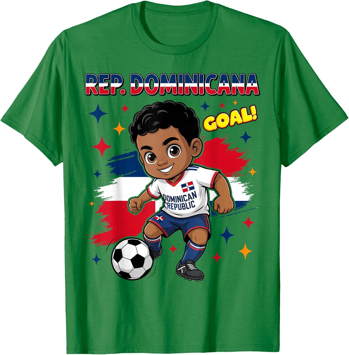 Republica Dominicana Kid Goal Dominican Flag for Boys Kids T-Shirt - T-Shirt | Irish Green