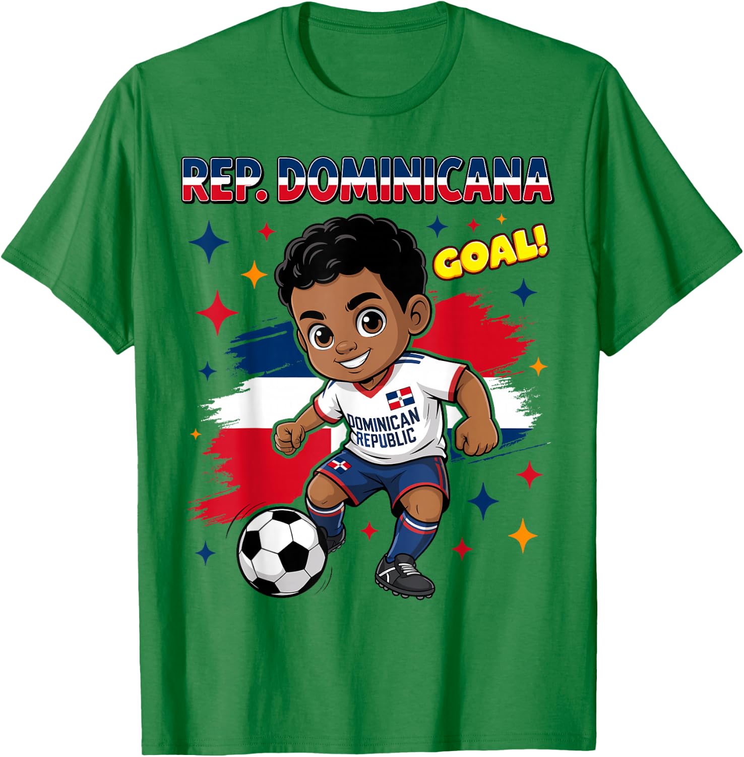 Republica Dominicana Kid Goal Dominican Flag for Boys Kids T-Shirt - T-Shirt | Irish Green
