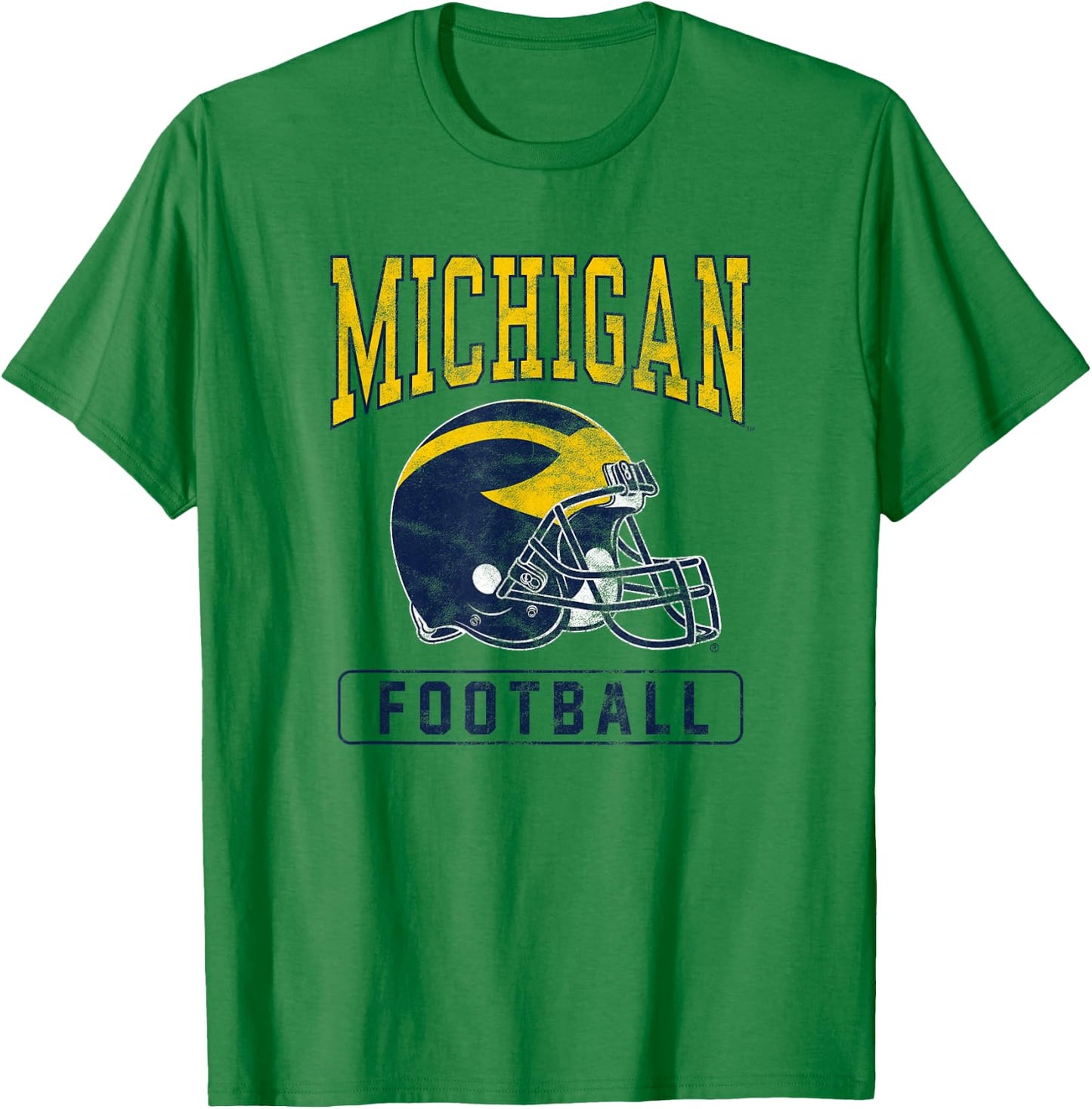 University of Michigan Wolverines U of M Football Helmet T-Shirt - T-Shirt | Irish Green