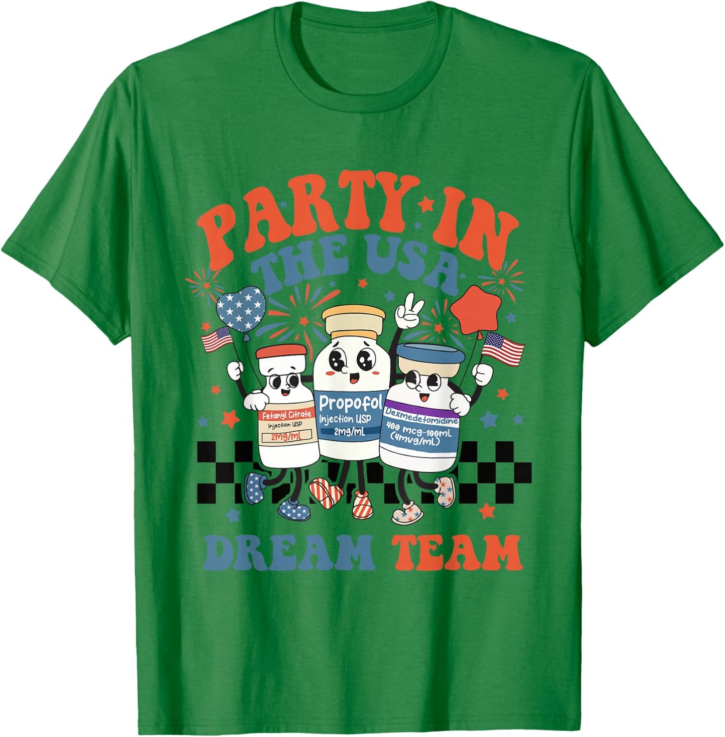 ICU Nurse 4th July Anesthesiologist Surgical Medical Student T-Shirt - T-Shirt | Irish Green