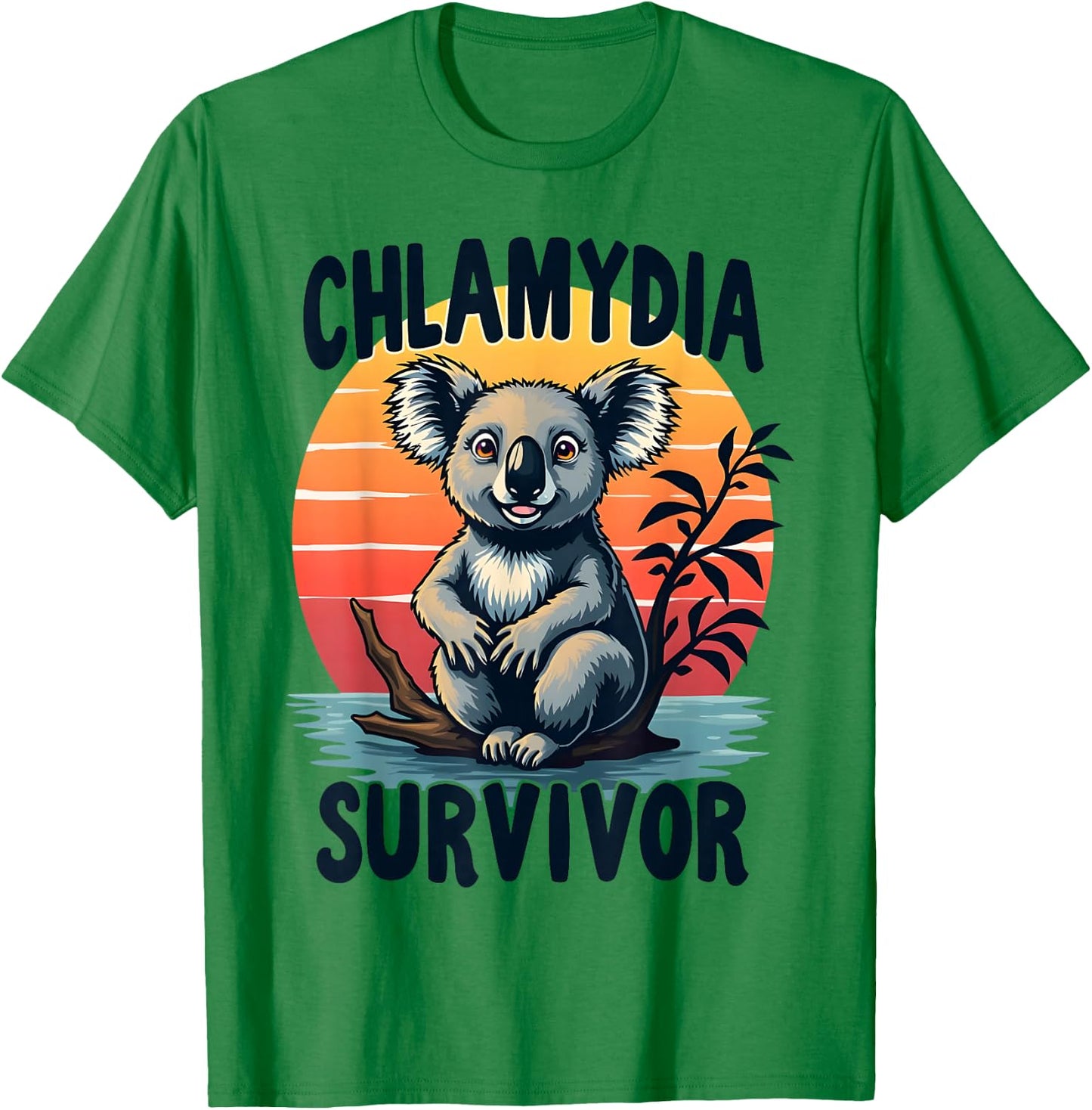 Chlamydia Survivor Funny Adult Joke Retro Vintage Koala Men T-Shirt - T-Shirt | Irish Green