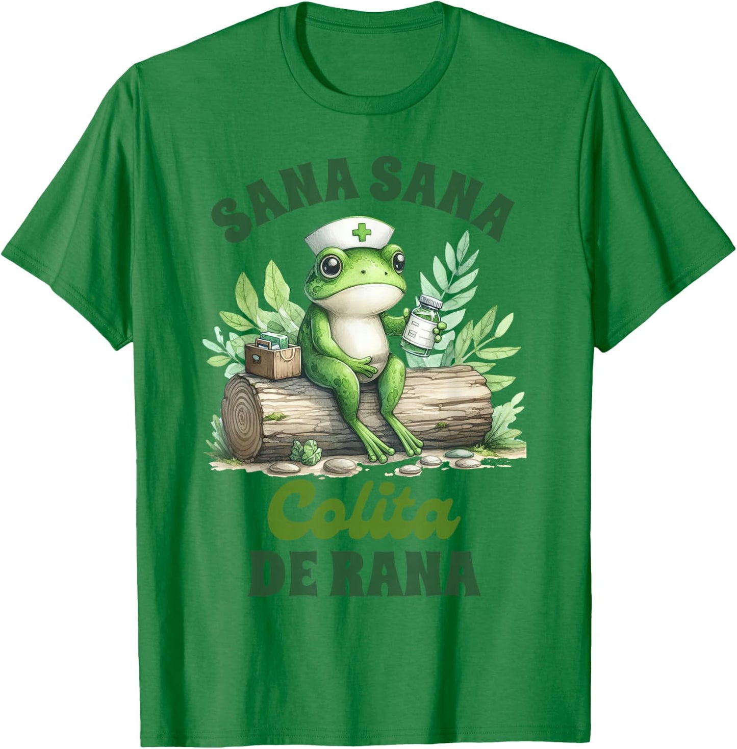 Mexican Nurse Frog Latina Enfermera Sana Sana Colita De Rana T-Shirt - T-Shirt | Irish Green