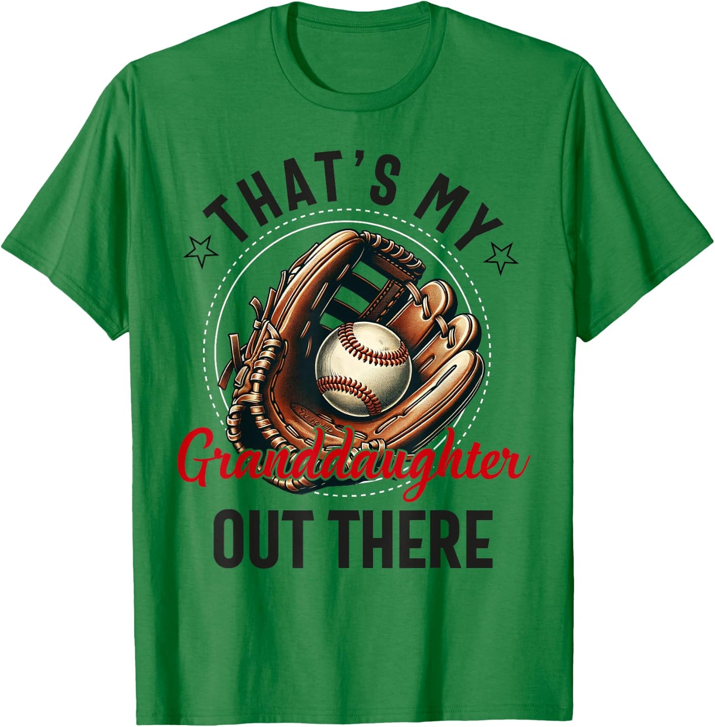 That's My Granddaughter Out There Softball Grandpa T-Shirt - T-Shirt | Irish Green