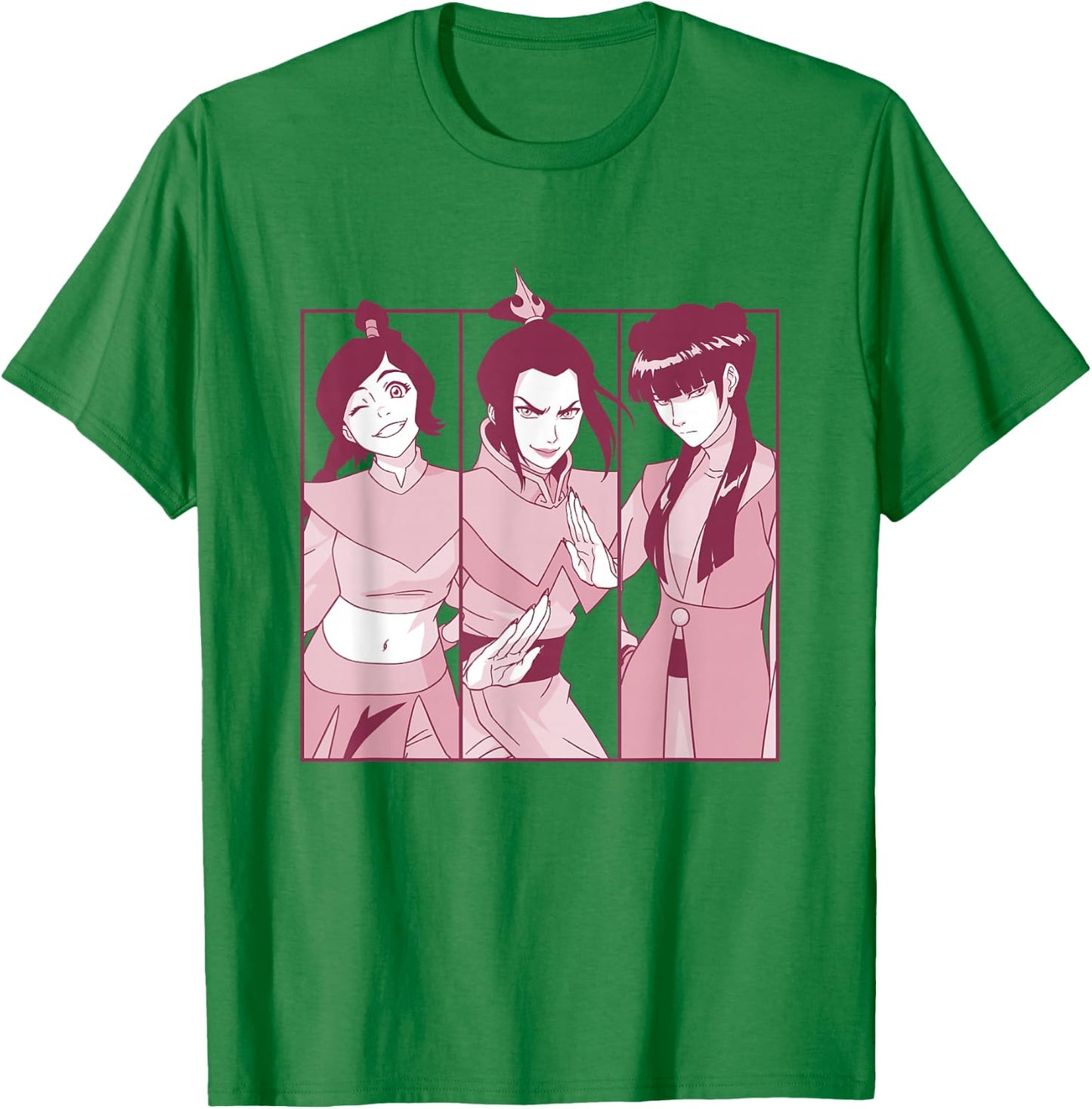 Avatar: The Last Airbender Mighty Women Warrior Panels T-Shirt - T-Shirt | Irish Green