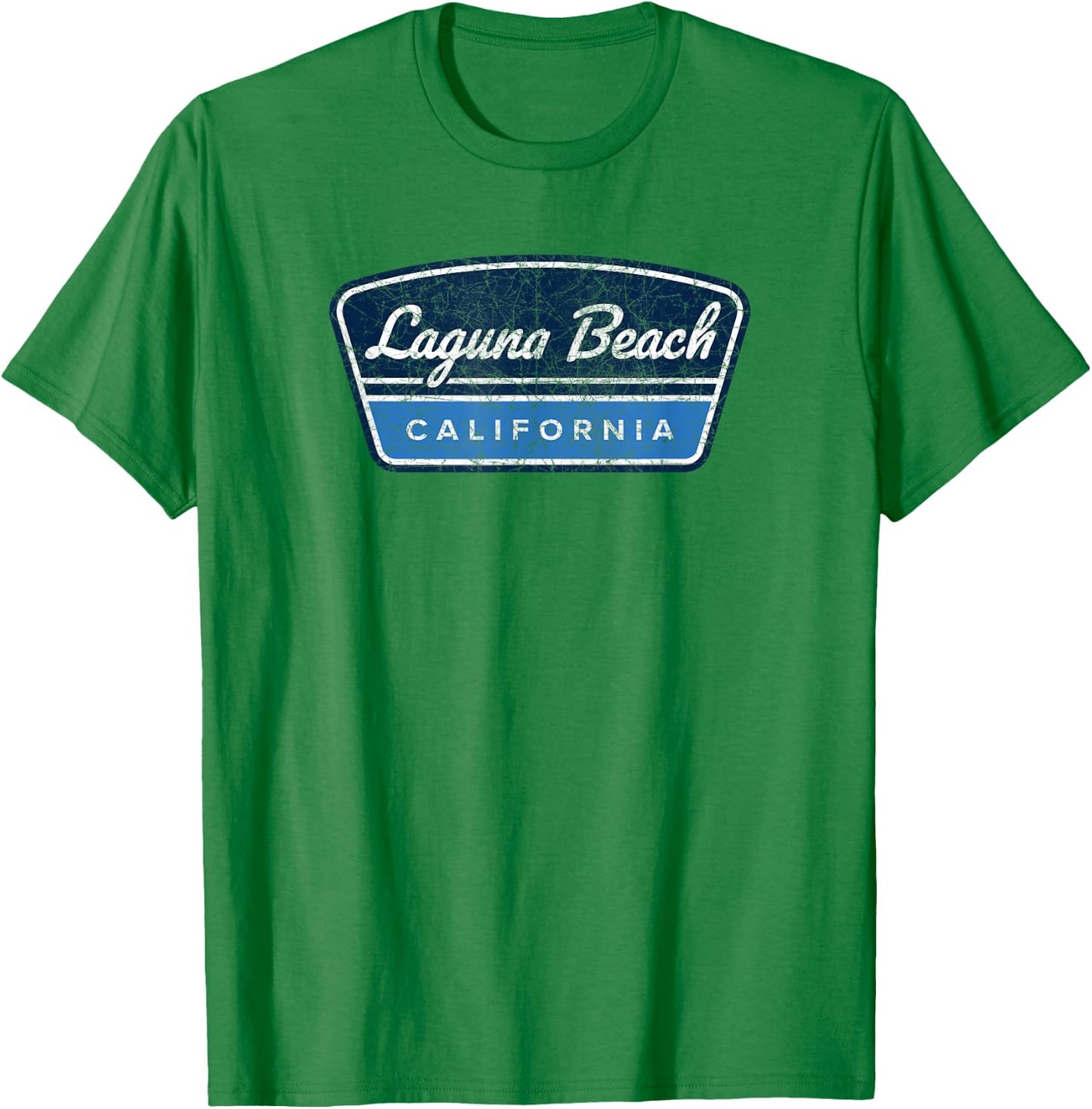 Laguna Beach California Retro Vintage Souvenir Badge T-Shirt - T-Shirt | Irish Green