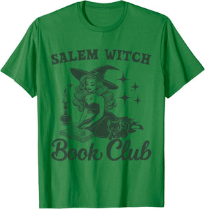 Salem Witch Book Club bookworm reading witch T-Shirt - T-Shirt | Irish Green