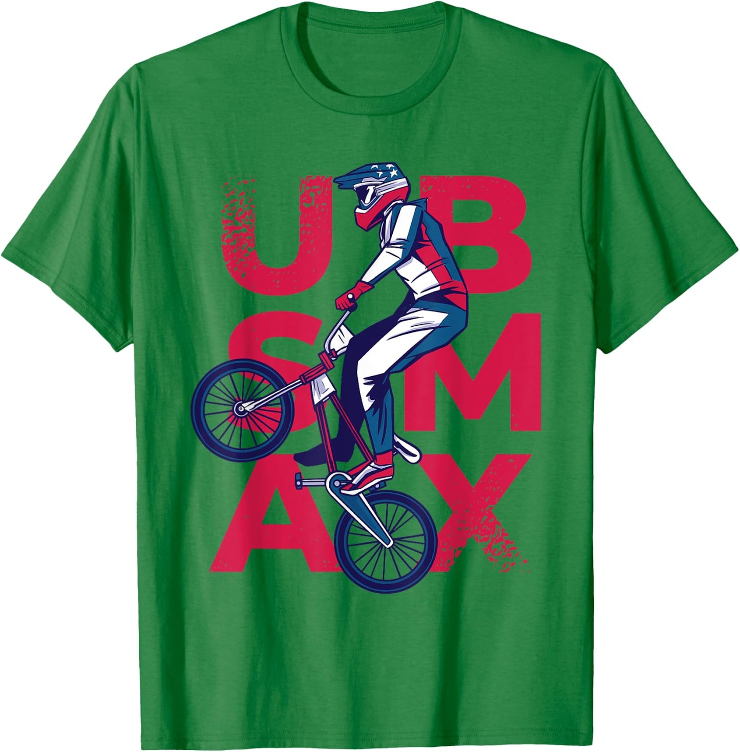 BMX Bike Support Team Flag USA Track Rider American T-Shirt - T-Shirt | Irish Green