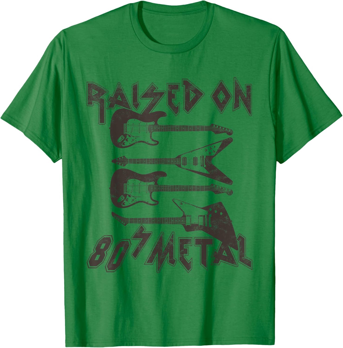 Raised On 80s Metal 80s Rock Hair Bands Metal Music Lover T-Shirt - T-Shirt | Irish Green