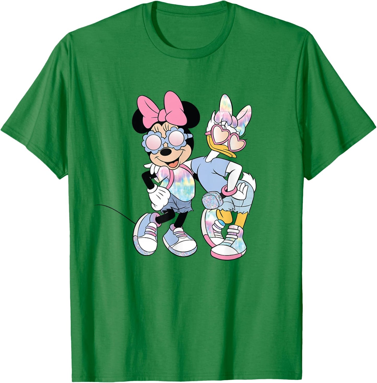 Disney Mickey and Friends Cool Minnie and Daisy Chest Logo T-Shirt - T-Shirt | Irish Green