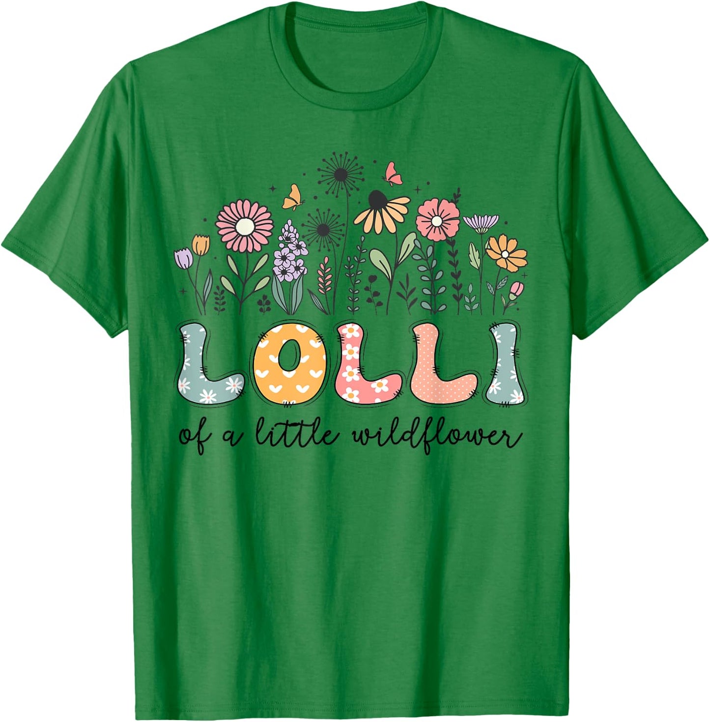 Lolli Of The Little Wildflower Baby Birthday Party T-Shirt - T-Shirt | Irish Green