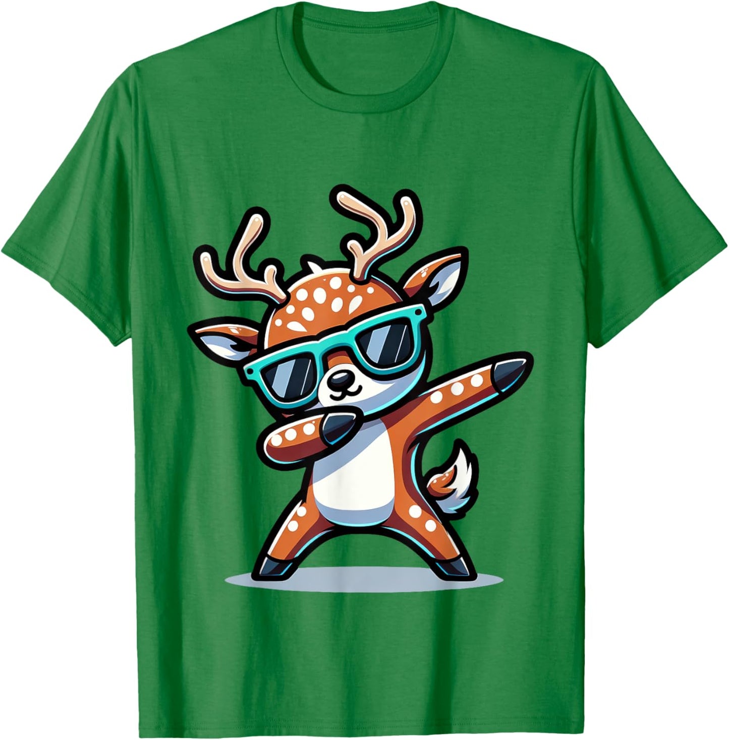 Christmas Reindeer Boys Dabbing Reindeer Santa Xmas Funny T-Shirt - T-Shirt | Irish Green