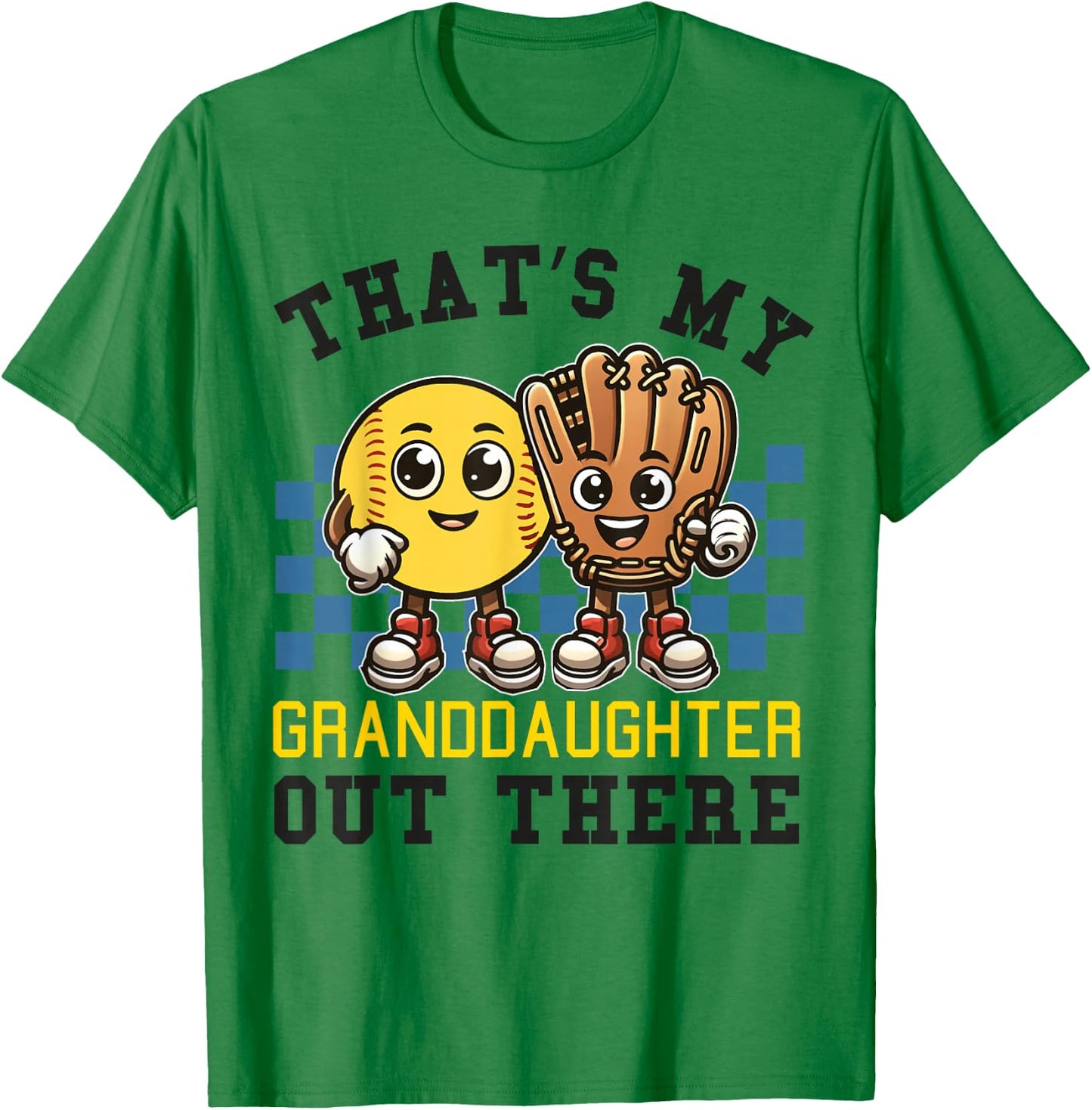 That's My Granddaughter Out There Softball Grandpa Grandma T-Shirt - T-Shirt | Irish Green