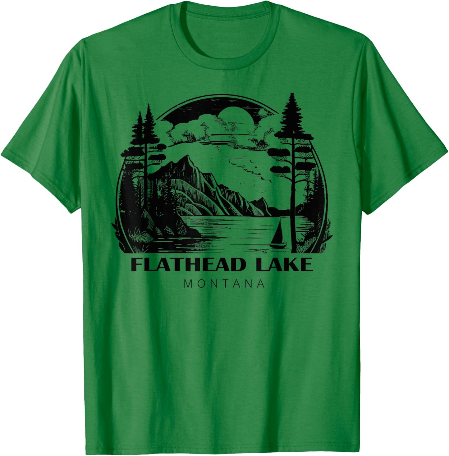 Flathead Lake Montana T-Shirt - T-Shirt | Irish Green