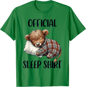 Highland Cow, Nightgown Nightshirt Official Sleepshirt Sleep T-Shirt - T-Shirt | Irish Green