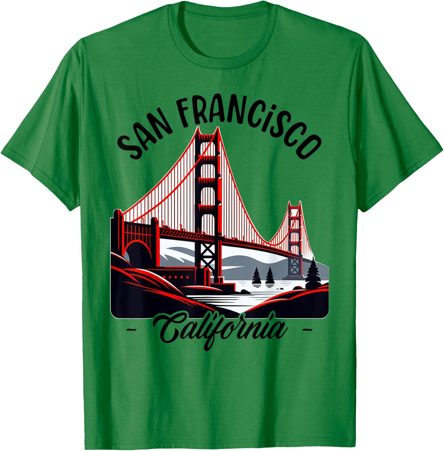 Golden Gate Bridge San Francisco California USA Golden Gate T-Shirt - T-Shirt | Irish Green