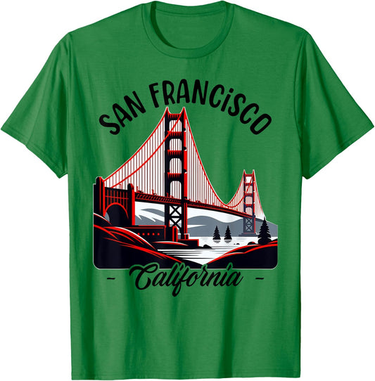 Golden Gate Bridge San Francisco California USA Golden Gate T-Shirt - T-Shirt | Irish Green