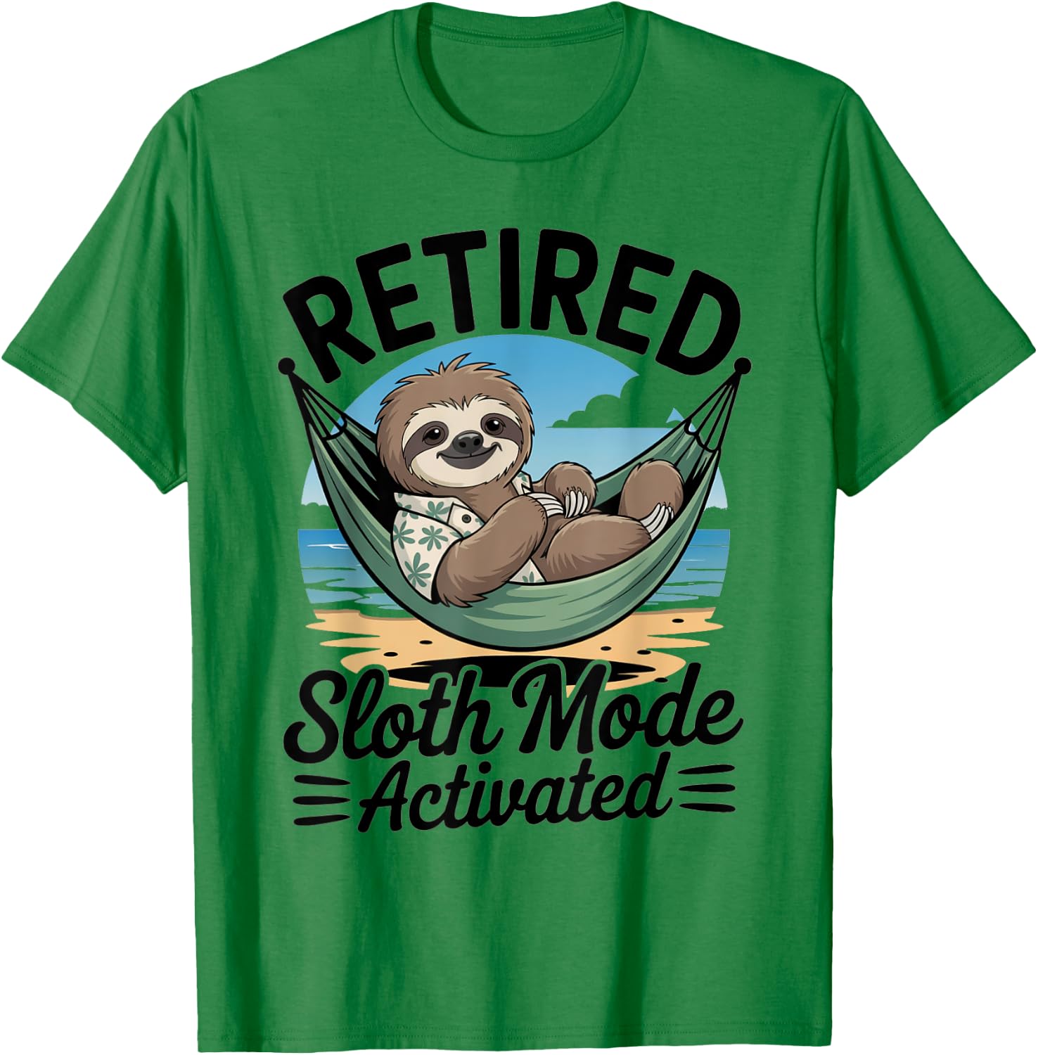 Funny Retired Sloth Animal Graphic Vintage Retirement T-Shirt - T-Shirt | Irish Green