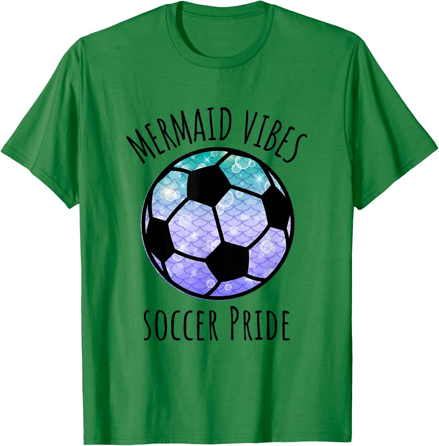 Mermaid Vibes Soccer Girl Fishtail Ocean Team Shell Games T-Shirt - T-Shirt | Irish Green