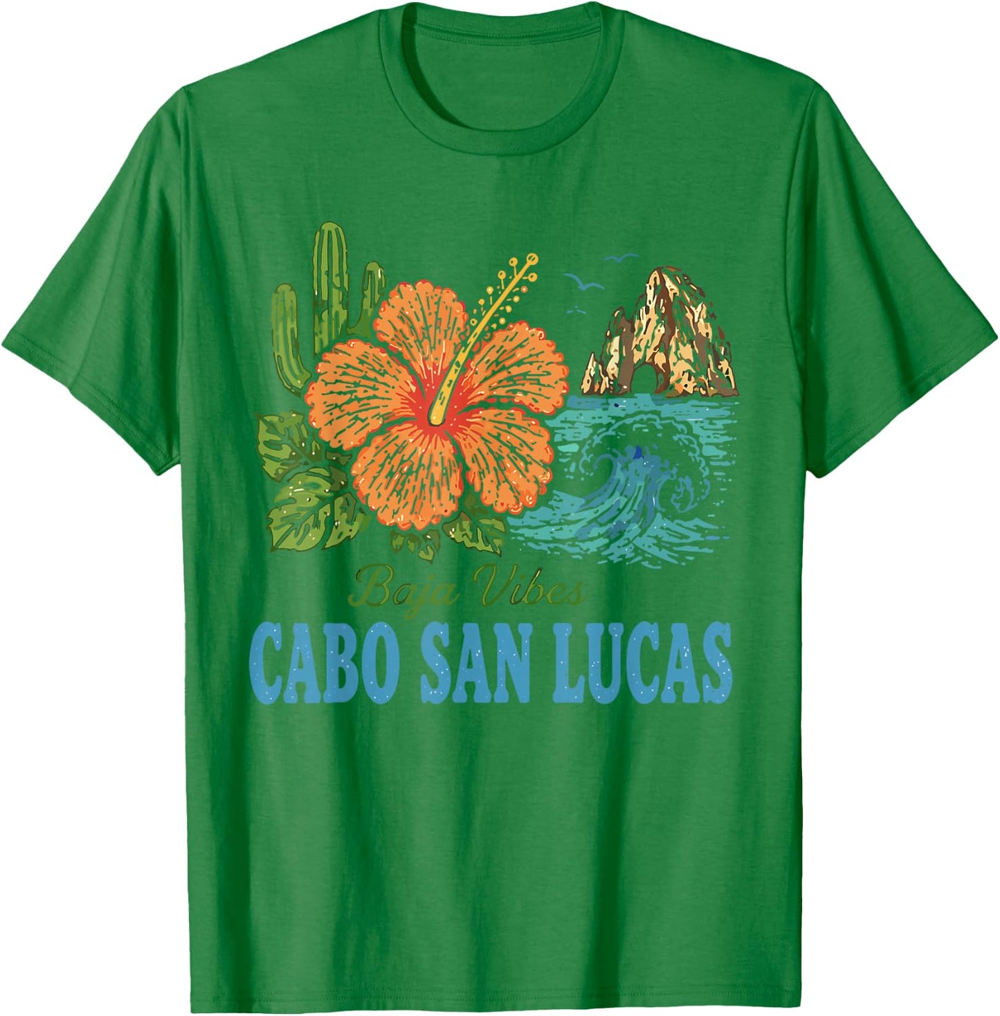 Cabo San Lucas Mexico Retro Vintage Beach Vacation T-Shirt - T-Shirt | Irish Green