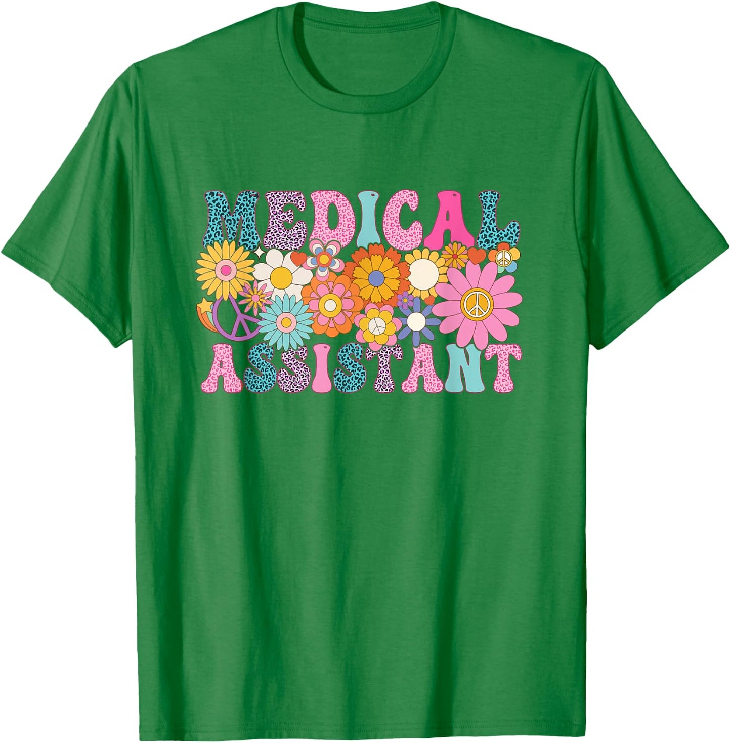 Medical Assistant Week Groovy Leopard Appreciation Day Women T-Shirt - T-Shirt | Irish Green