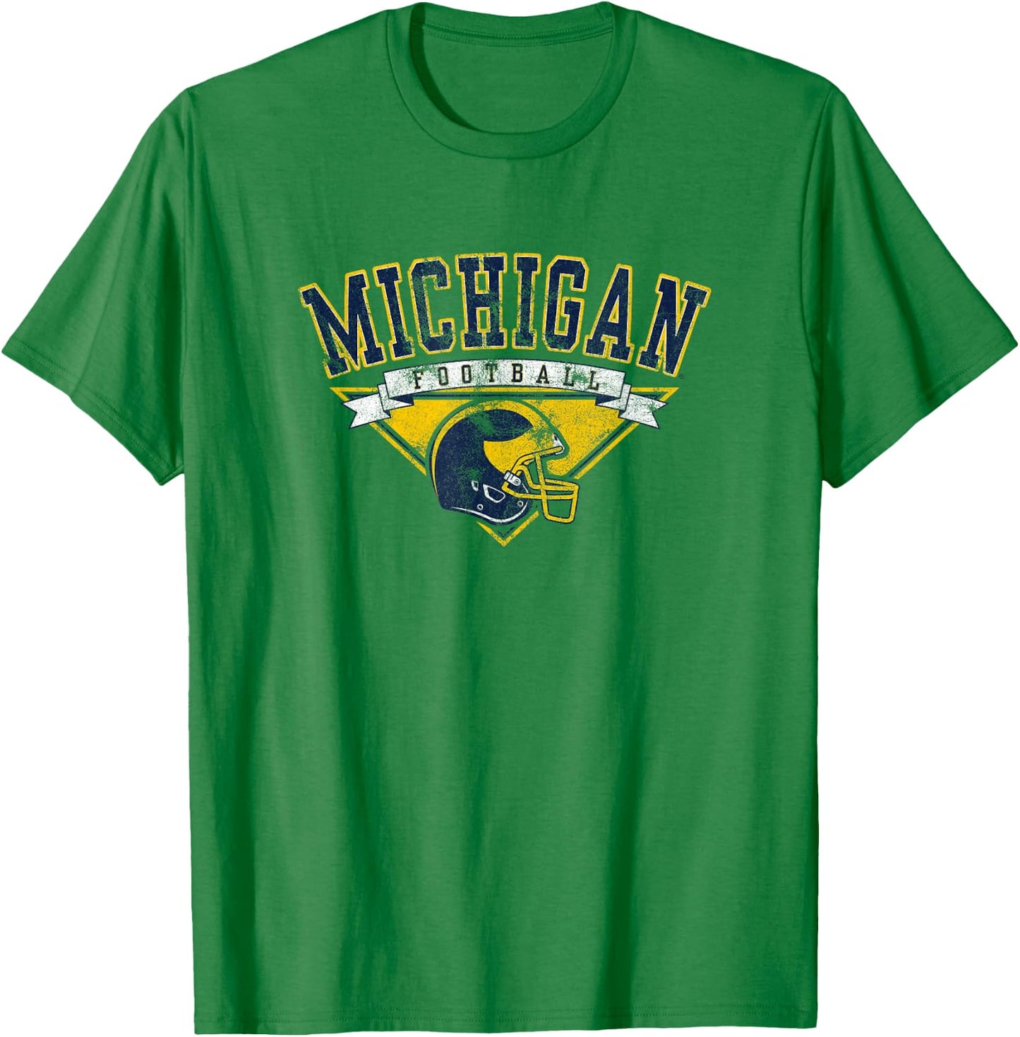 University of Michigan Wolverines U of M Football Helmet T-Shirt - T-Shirt | Irish Green