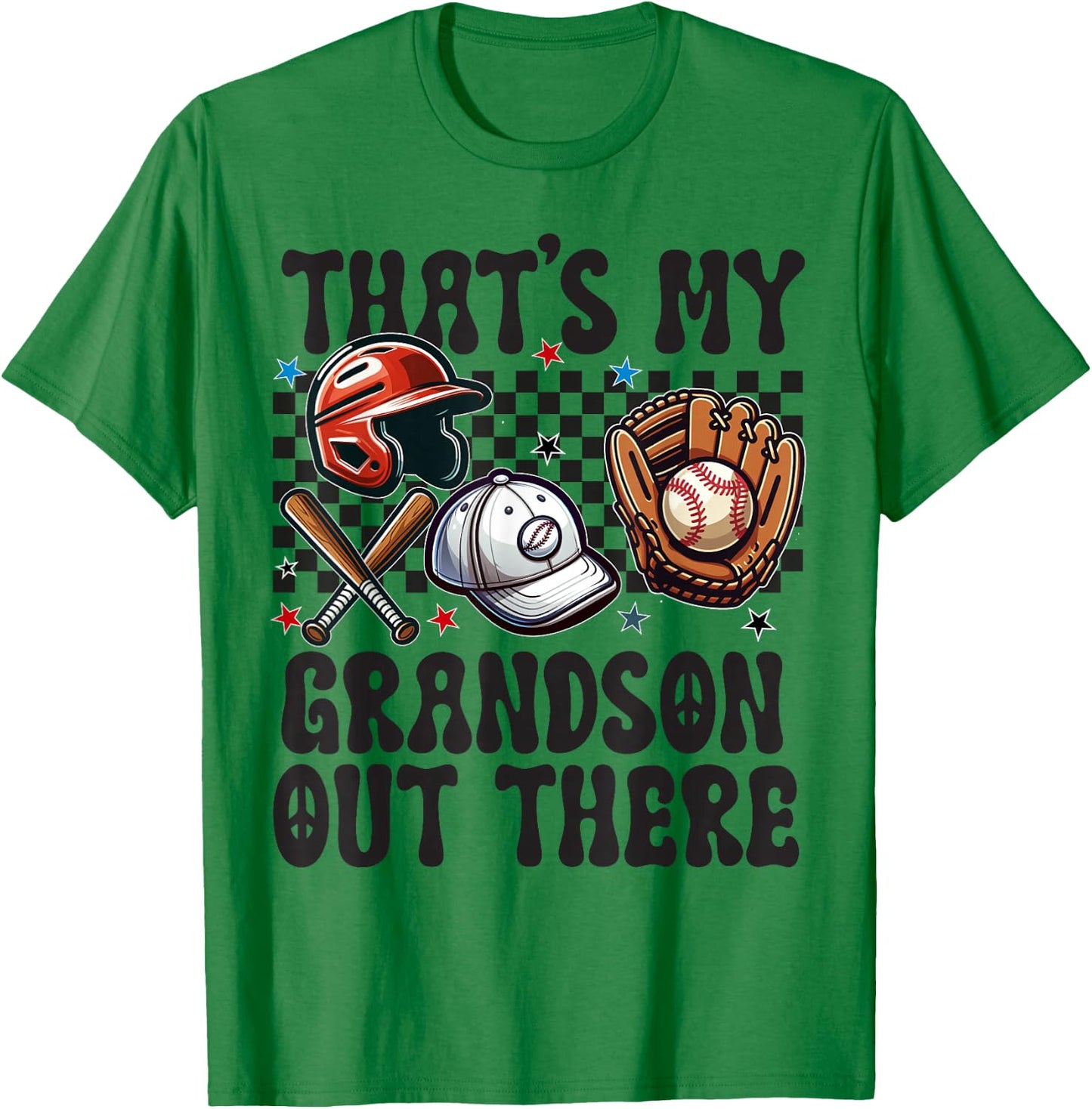 That's My Grandson Out There Baseball For Grandpa Grandma T-Shirt - T-Shirt | Irish Green