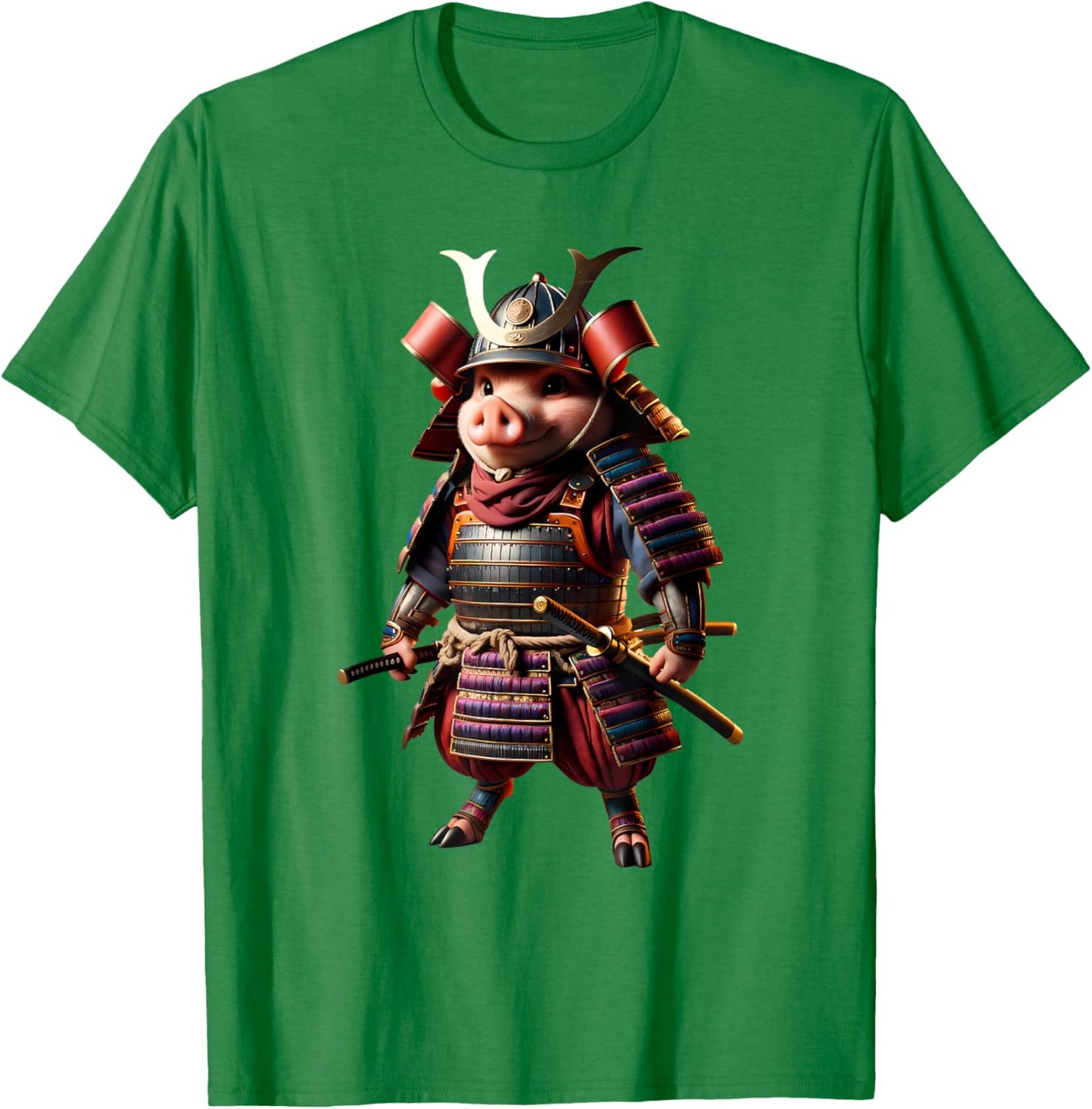 Samurai Pig Japanese Anime Halloween Costume T-Shirt - T-Shirt | Irish Green