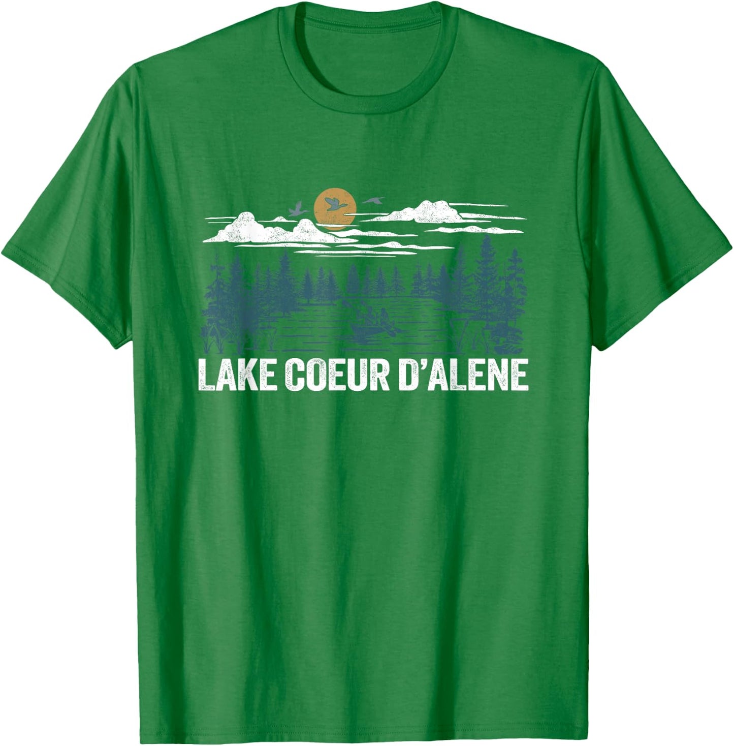 Lake Coeur d'Alene Idaho T-Shirt - T-Shirt | Irish Green