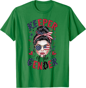 Keeper of the Gender Moms Fourth 4th of july Gender Reveal Men T-Shirt - T-Shirt | Irish Green