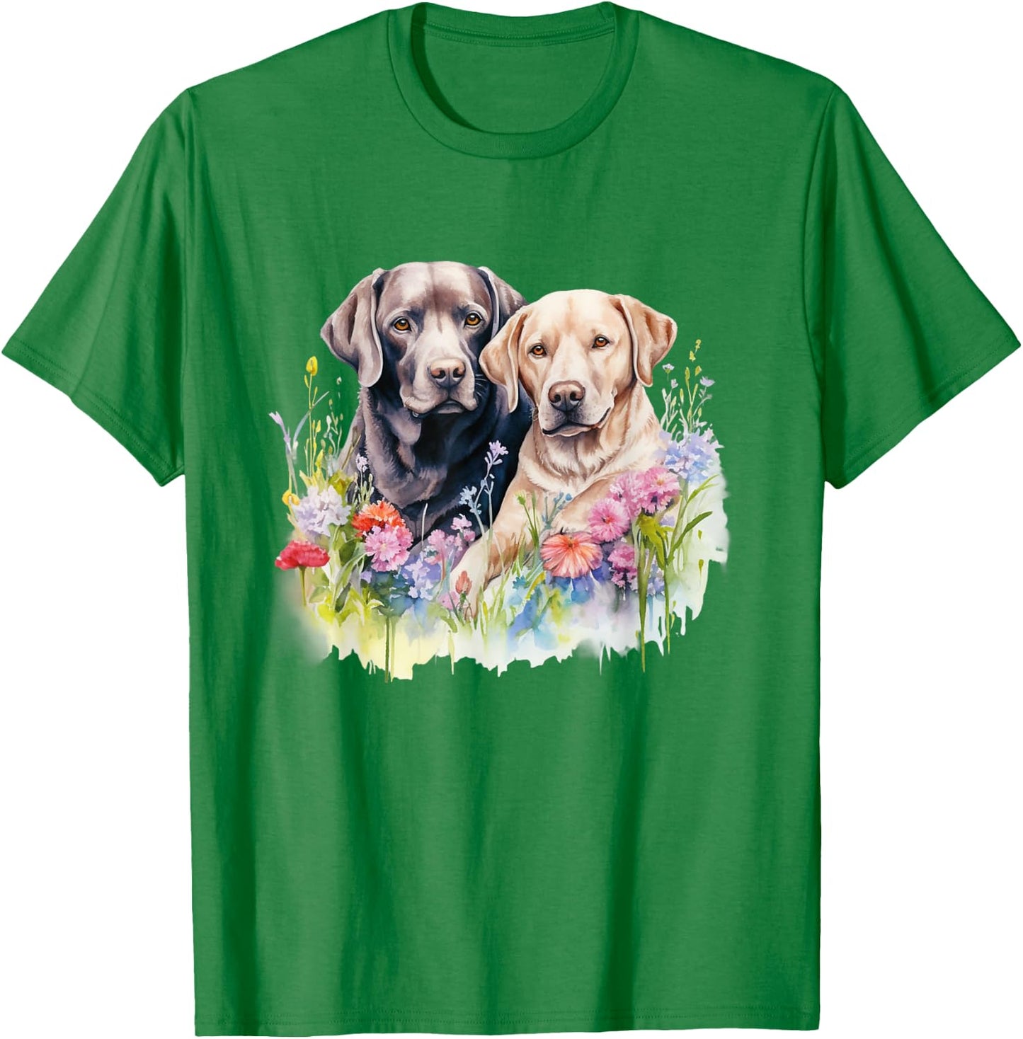 Floral Wildflower Dog Labrador Retriever Men Women Kids T-Shirt - T-Shirt | Irish Green