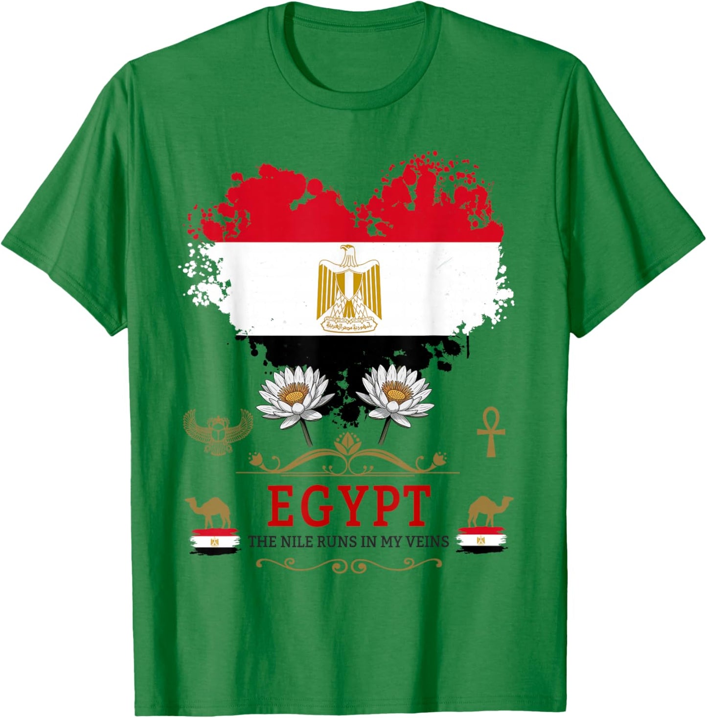 Egyptian Flag Outfit Idea For Kids Egyptian Heritage Themed T-Shirt - T-Shirt | Irish Green