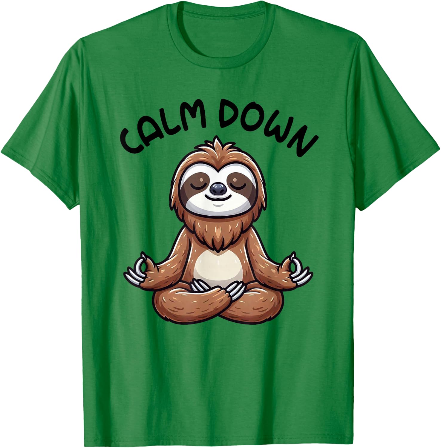 Sloth Calm Down Yoga Meditation T-Shirt - T-Shirt | Irish Green