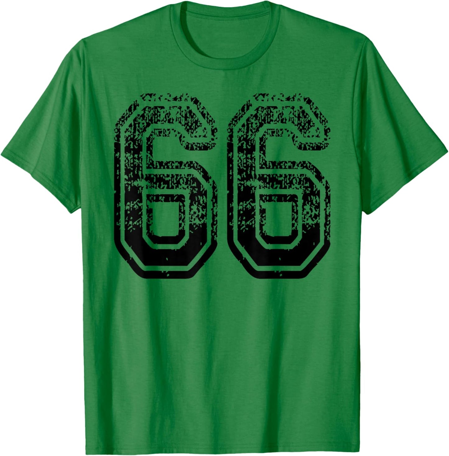 Number 66 Sports Team in black T-Shirt - T-Shirt | Irish Green