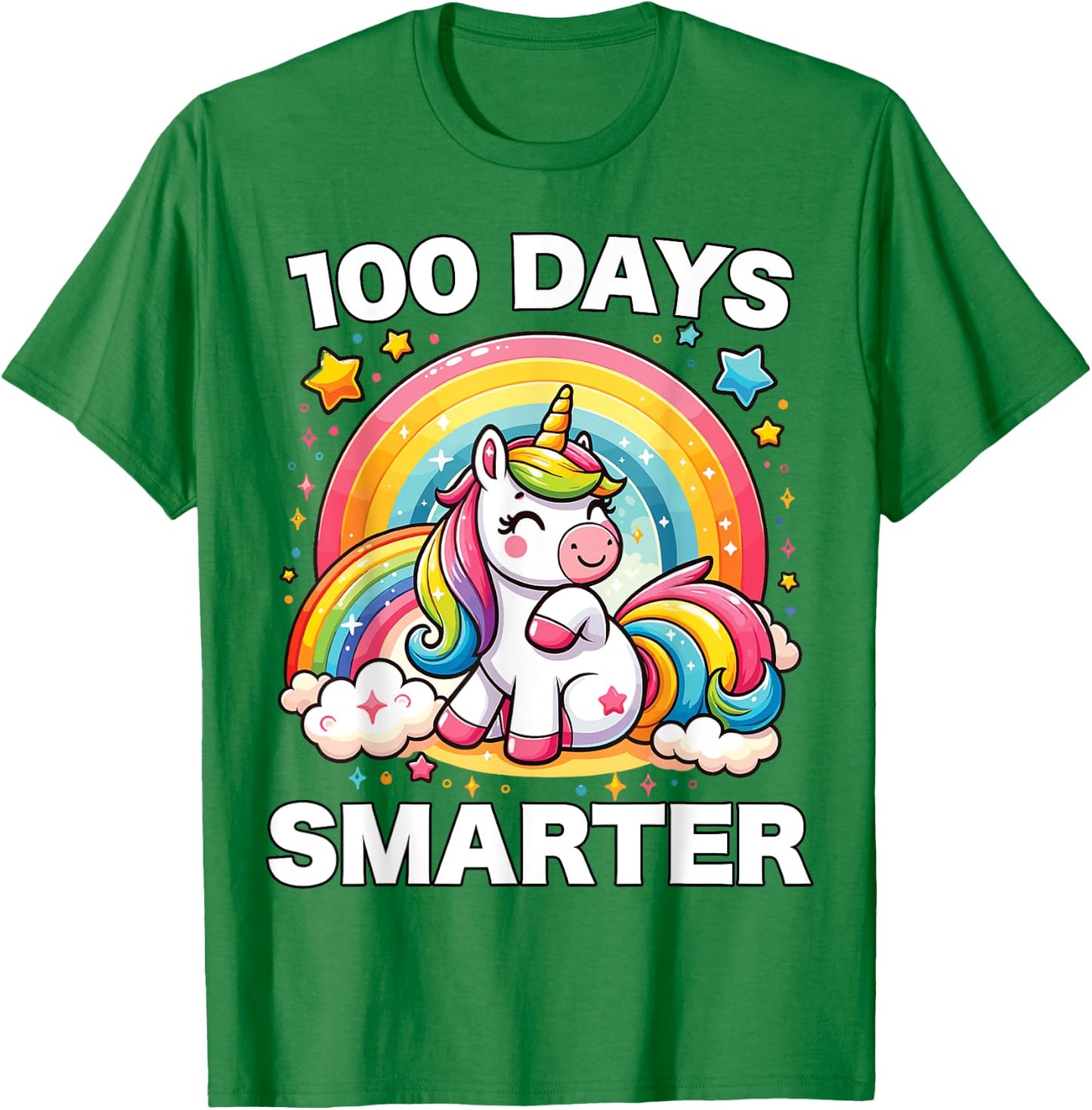 100 Days of School Unicorn Girls Teacher 100th Day of School T-Shirt - T-Shirt | Irish Green